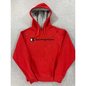 Champion Athletic Wear Logo‎ Cotton Hoodie Sweatshirt (Men's Small) Red